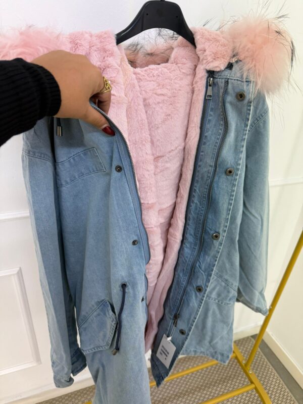 CHAQUETON DENIM ROSA